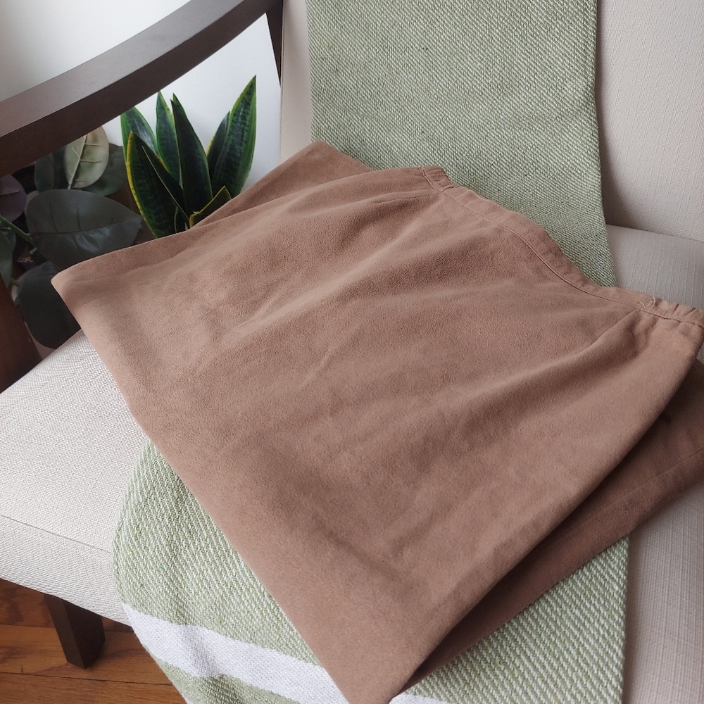 Suede Tan Midi Pencil Skirt 6 Lined